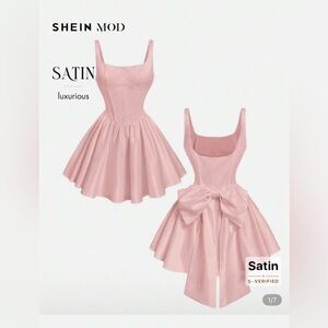 SHEIN Pink Pleated Fit and Flare Mini Dress